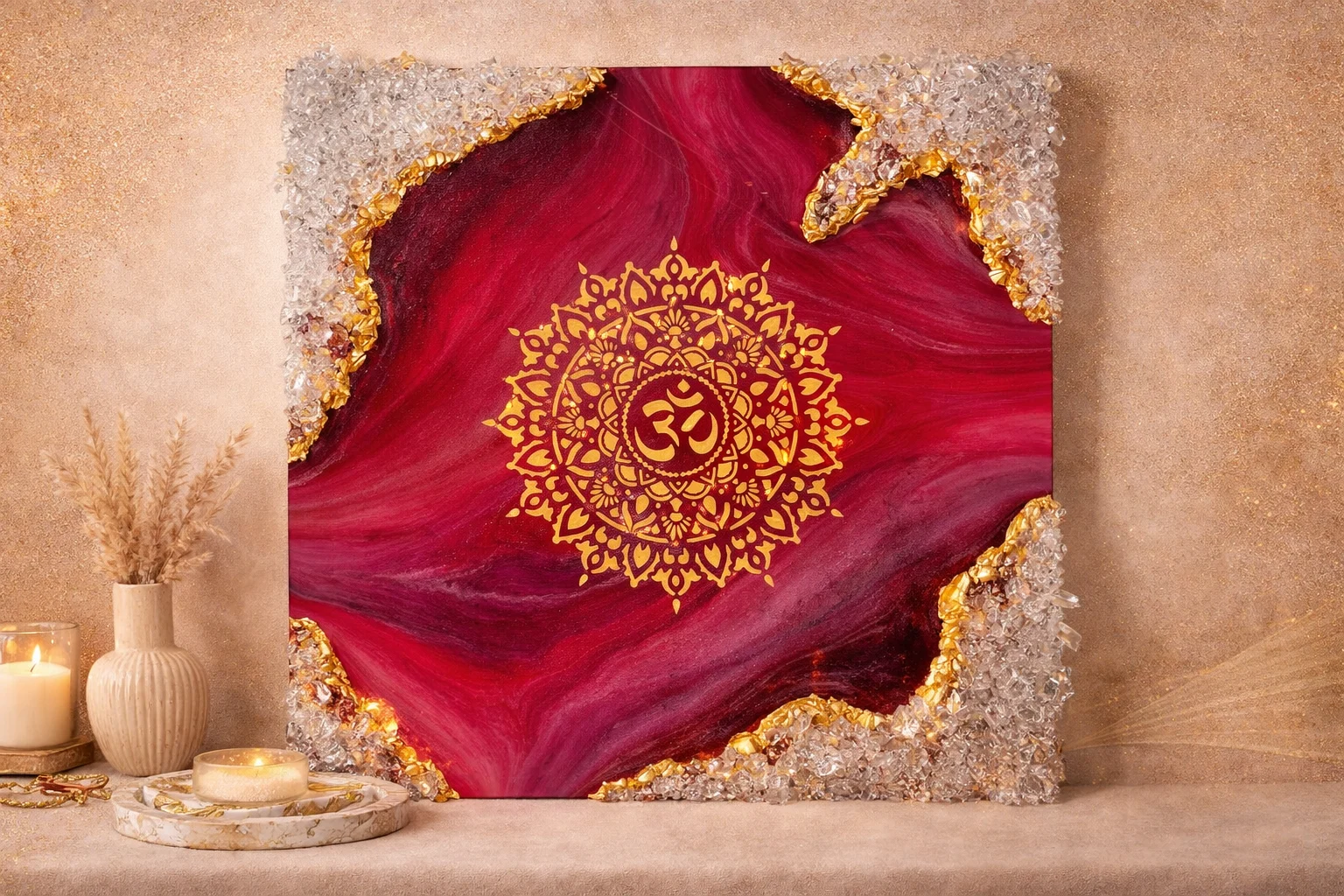 BlingOn-–-Luxury-Handmade-Resin-Decor-Personalized-Gifts-Ohm-Geode-Art-Resin-geode-wallar