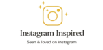 Brand banner featuring a gold Instagram icon with sparkles and the text 'Instagram Inspired — Seen & loved on instagram'.