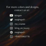 Contact/social media handles listed: YouTube: blingon; Twitter: meghap411; Instagram: me_craziee; Instagram: bling_on_luxury; Pinterest: meghap411; WhatsApp: +918375965778. - Bling On Decor® | Luxury Handmade Home Decor ANJU BALA