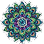 Peacock-Pattern-Printed-Coaster-Resin-Gloss-Finish-Royal-Blue-Teal-Feathers-連✨-Premium-Indian-Peacoc-.webp - Bling On Decor® | Luxury Handmade Home Decor Circular mandala of peacock feathers in blue, green, and purple with eye patterns radiating from a teal center. - Bling On Decor® | Luxury Handmade Home Decor ANJU BALA