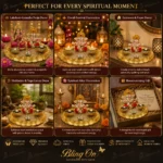 Bling-on®-handmade-lord-ganesha-resin-diya-holder-luxury-pooja-decor-decorative-oil-lamp-s-2webp - Bling On Decor® | Luxury Handmade Home Decor Six-panel collage of Diwali-themed decor featuring Lakshmi-Ganesha pooja setup with lamps and a golden centerpiece for home worships and celebrations. (General image) - Bling On Decor® | Luxury Handmade Home Decor ANJU BALA