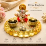 Bling-on®-handmade-lord-ganesha-resin-diya-holder-luxury-pooja-decor-decorative-oil-lamp-s-5webp - Bling On Decor® | Luxury Handmade Home Decor Decorative display of gold bangles, rings, and a small Ganesha statue promoting Divine Elegance for sacred spaces. - Bling On Decor® | Luxury Handmade Home Decor ANJU BALA